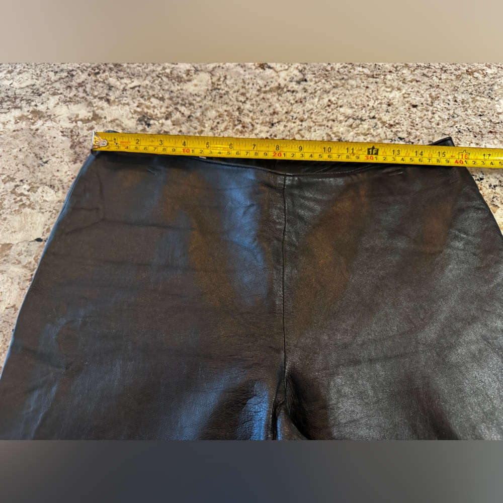 Black Leather Straight Leg‎ Pants - Picture 4 of 10